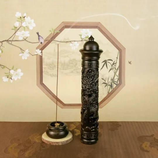 黑檀雲龍香柱 贈喜從天降 降真香