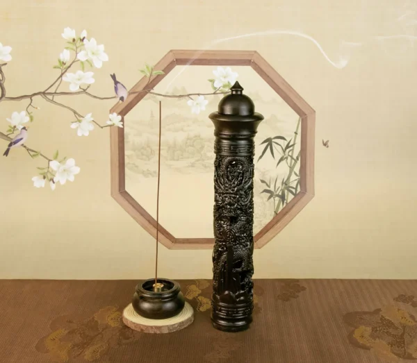 黑檀雲龍香柱 贈喜從天降 降真香