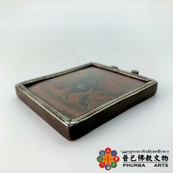 老唐卡金剛手菩薩 純老藏銀/老七寶銅老嘎嗚